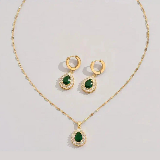Teardrop Crystal Halo Jewellery Set | Amelia Bellrose Jewellery