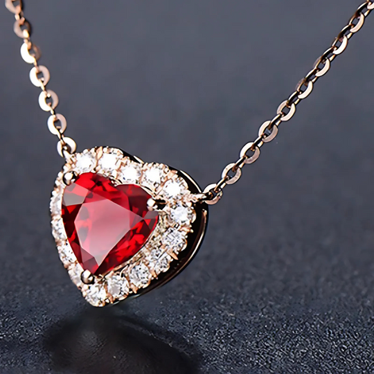 Heart Crystal Halo Necklace Silver | Amelia Bellrose Jewellery