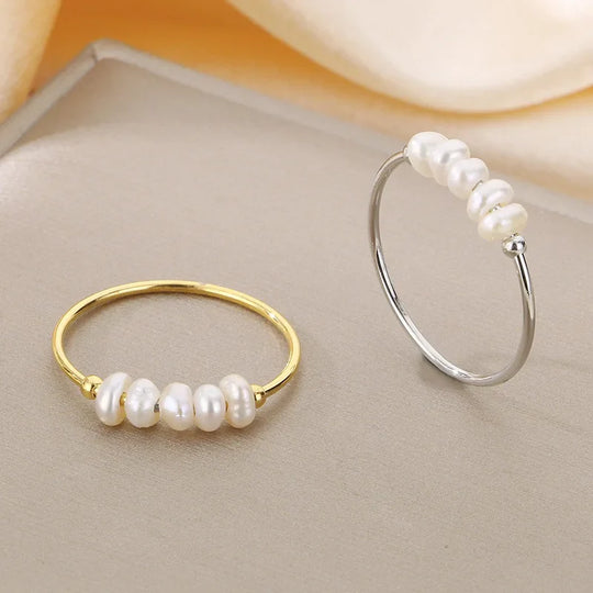 Pearl Bar Ring Gold | Amelia Bellrose Jewellery
