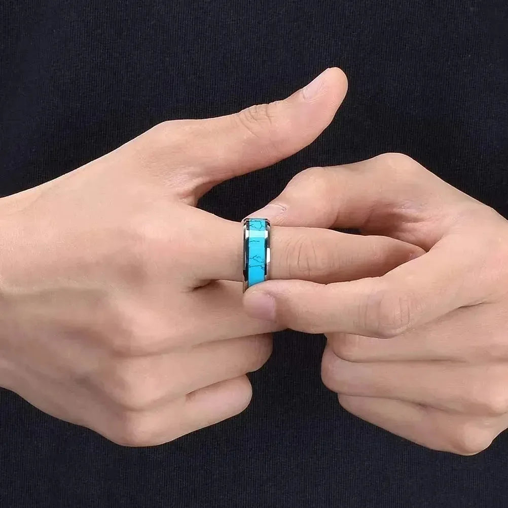 Turquoise Inlay Band Ring | Amelia Bellrose Jewellery
