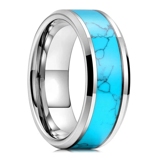 Turquoise Inlay Band Ring | Amelia Bellrose Jewellery