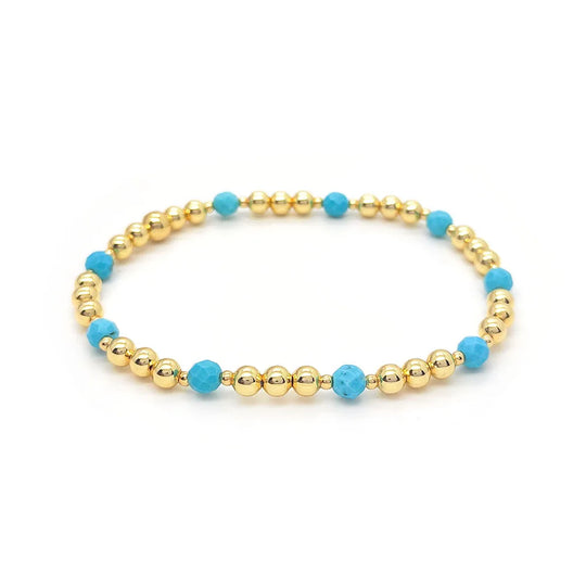 Turquoise Beaded Stretch Bracelet | Amelia Bellrose Jewellery