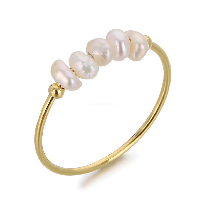 Pearl Bar Ring Gold | Amelia Bellrose Jewellery