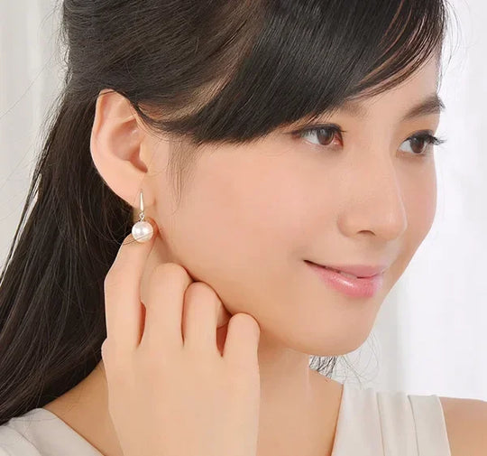 Pearl Drop Hook Earrings Silver | Amelia Bellrose Jewellery
