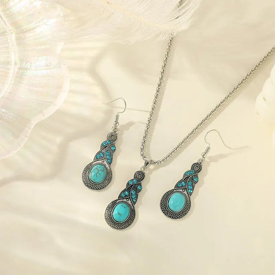 Turquoise Vintage Filigree Jewellery Set | Amelia Bellrose Jewellery