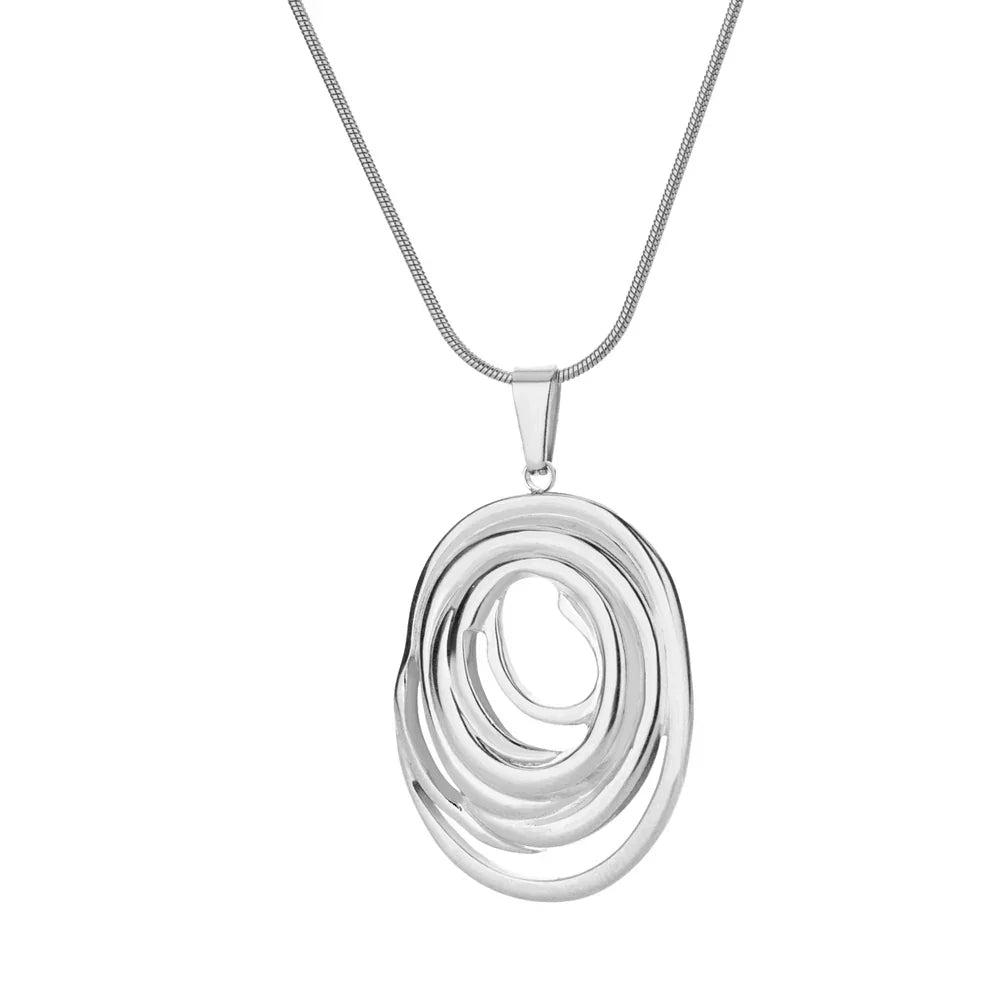 Gold Abstract Circle Pendant Necklace | Amelia Bellrose Jewellery