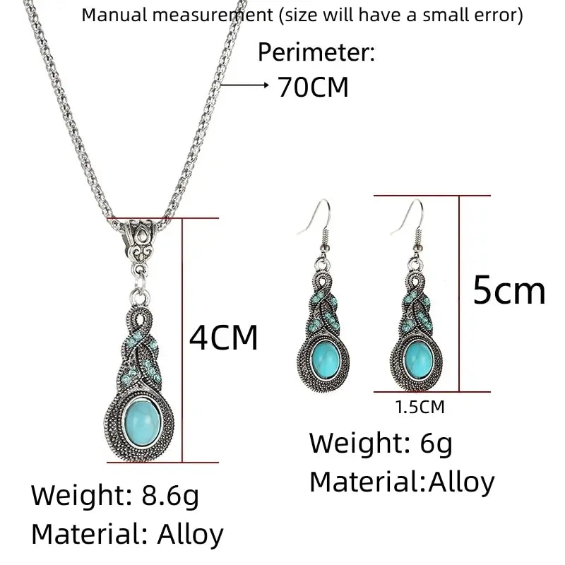 Turquoise Vintage Filigree Jewellery Set | Amelia Bellrose Jewellery
