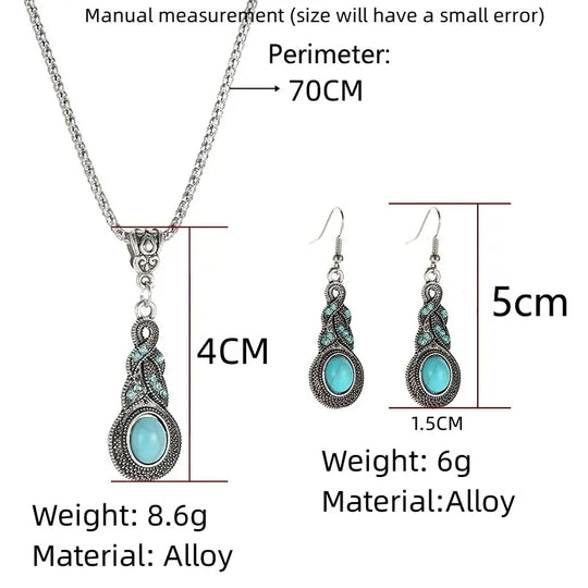 Turquoise Vintage Filigree Jewellery Set | Amelia Bellrose Jewellery