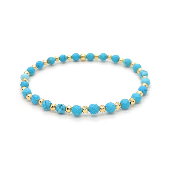 Turquoise Beaded Stretch Bracelet | Amelia Bellrose Jewellery