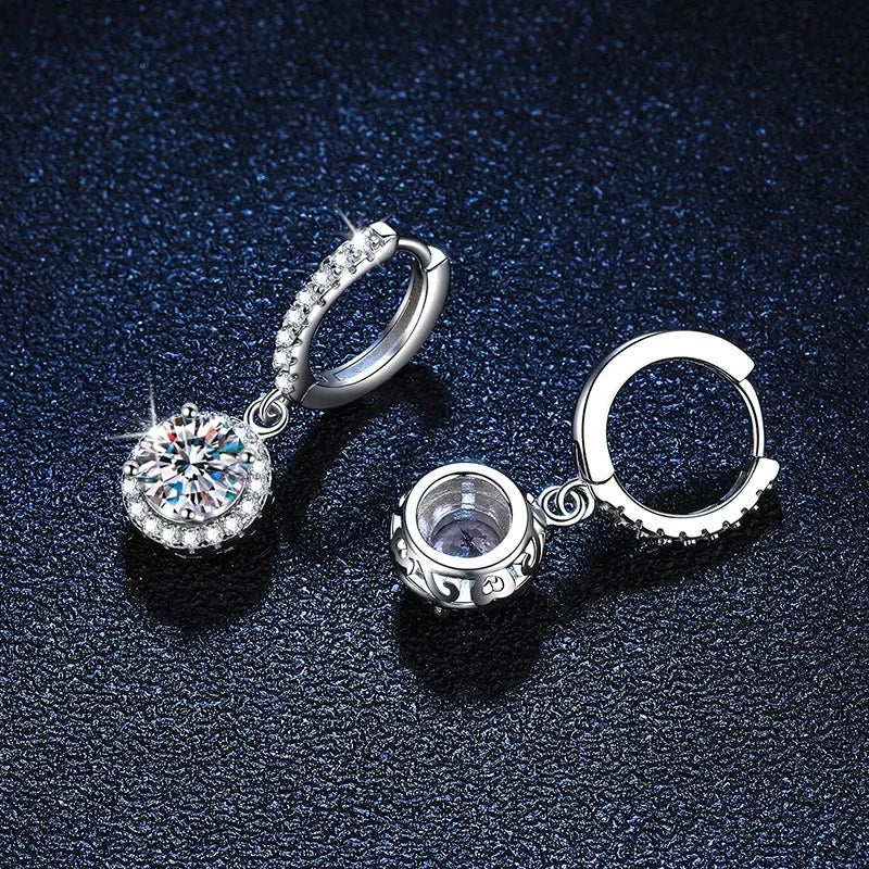 Crystal Halo Drop Hoop Earrings | Amelia Bellrose Jewellery