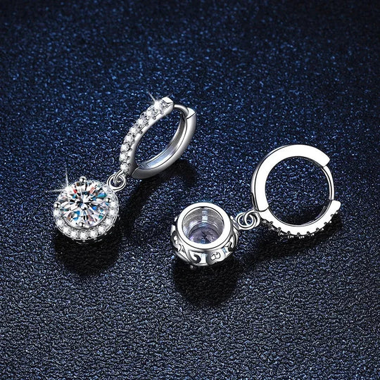 Crystal Halo Drop Hoop Earrings | Amelia Bellrose Jewellery
