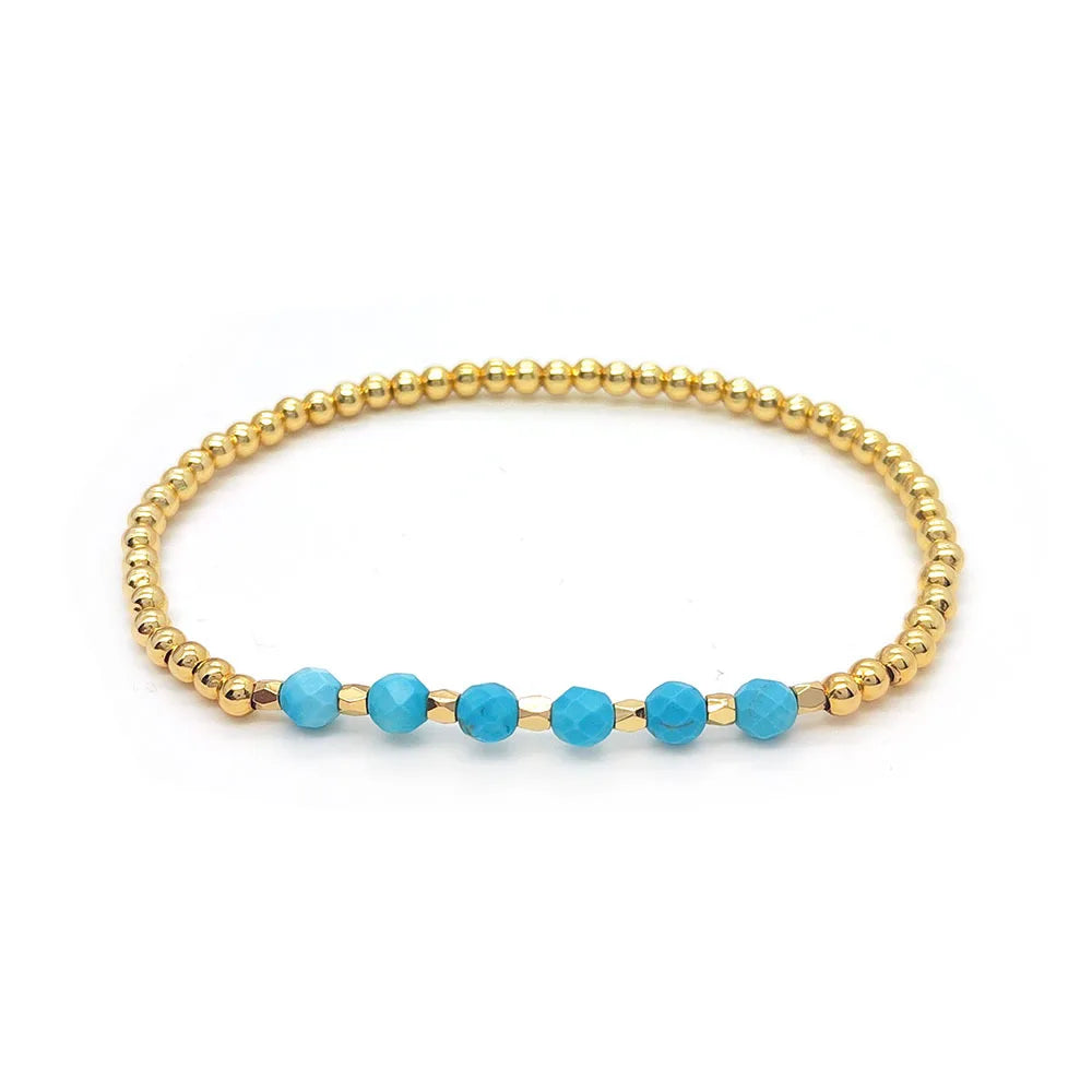 Turquoise Beaded Stretch Bracelet | Amelia Bellrose Jewellery