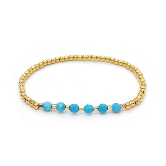 Turquoise Beaded Stretch Bracelet | Amelia Bellrose Jewellery
