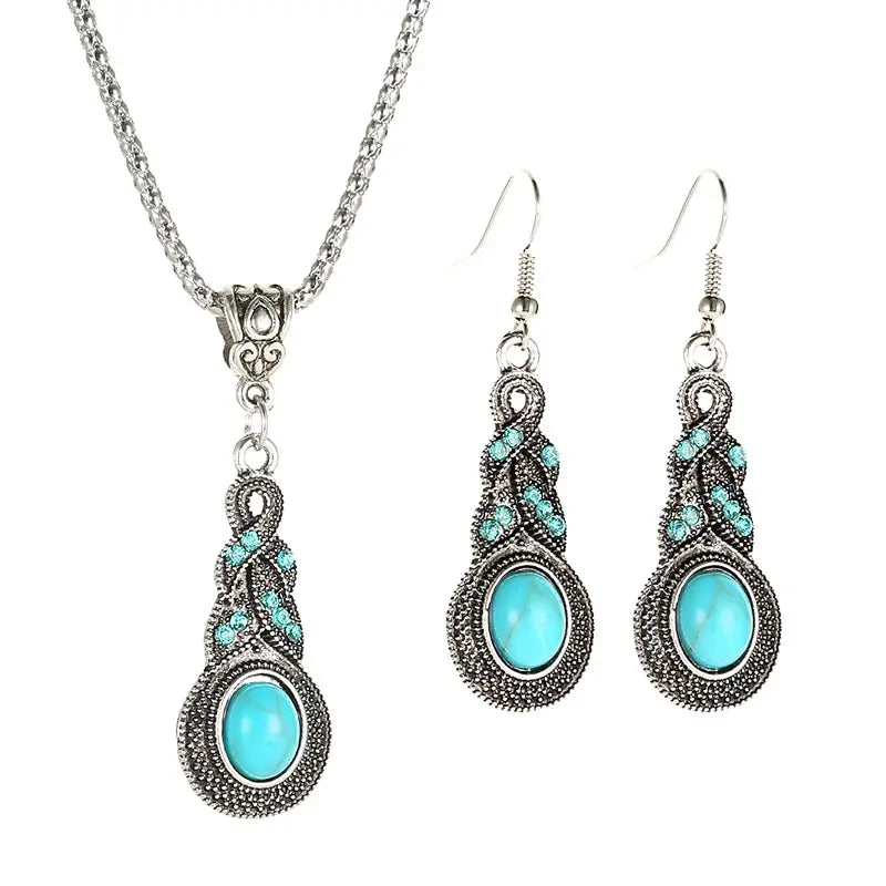 Turquoise Vintage Filigree Jewellery Set | Amelia Bellrose Jewellery