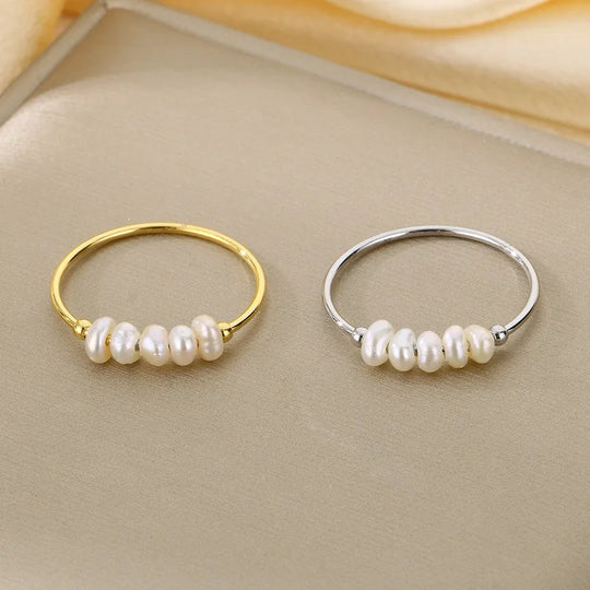 Pearl Bar Ring Gold | Amelia Bellrose Jewellery