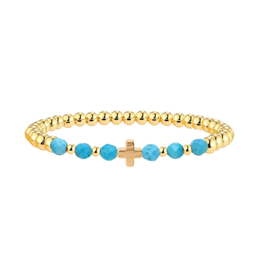 Turquoise Beaded Stretch Bracelet | Amelia Bellrose Jewellery