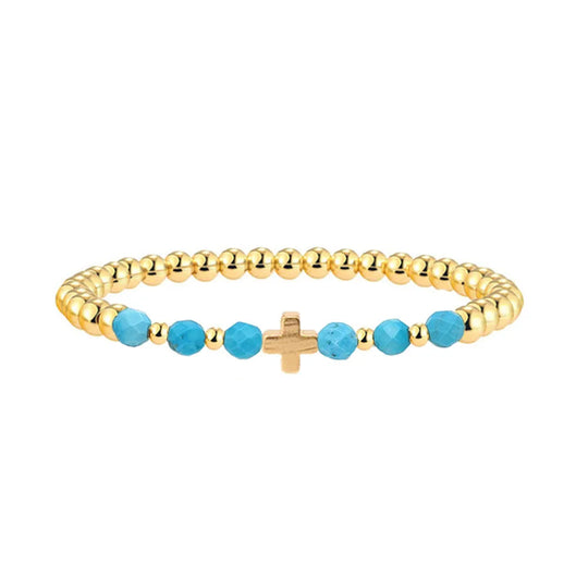 Turquoise Beaded Stretch Bracelet | Amelia Bellrose Jewellery