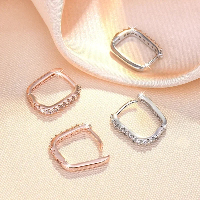 Sterling Silver Crystal Hoop Earrings | Amelia Bellrose Jewellery