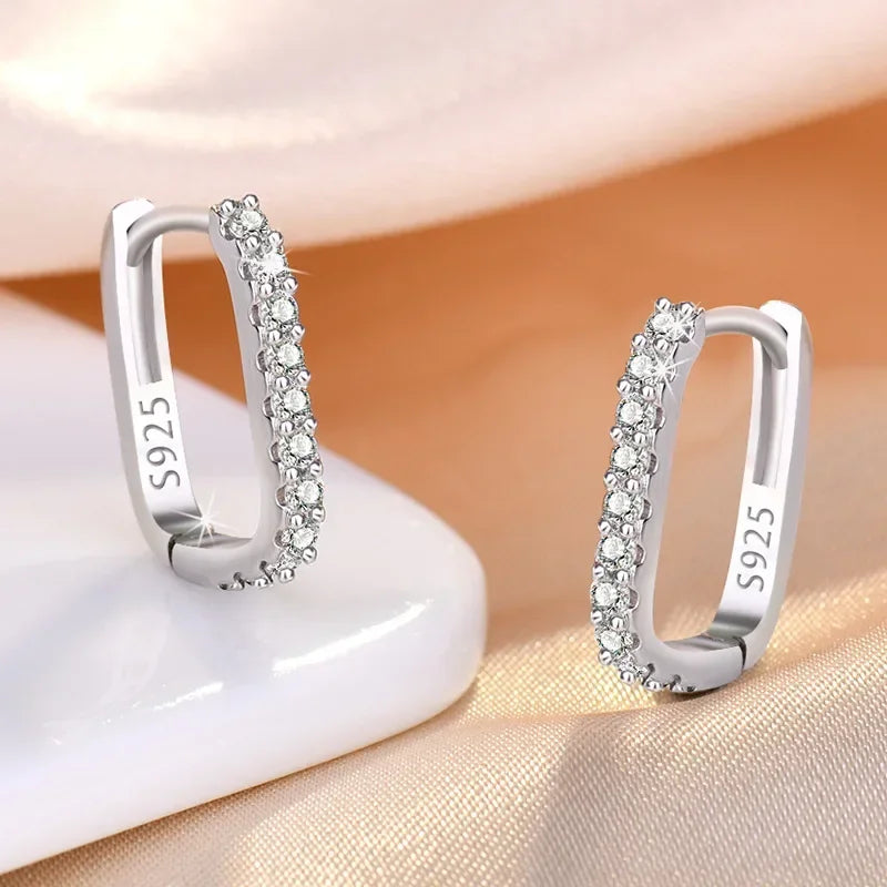 Sterling Silver Crystal Hoop Earrings | Amelia Bellrose Jewellery