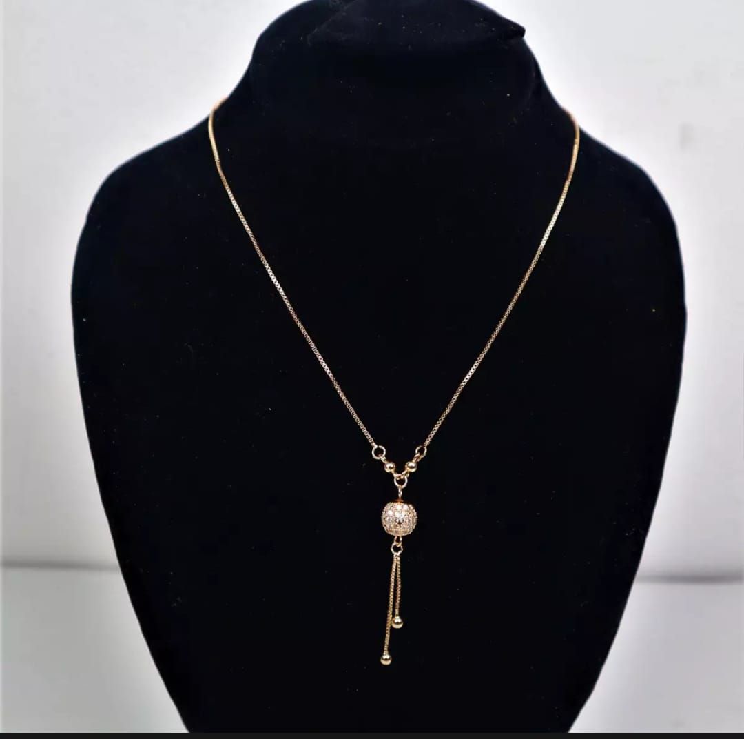Gold Drop Tassel Crystal Necklace | Amelia Bellrose Jewellery