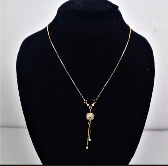 Gold Drop Tassel Crystal Necklace | Amelia Bellrose Jewellery