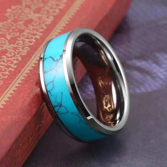 Turquoise Inlay Band Ring | Amelia Bellrose Jewellery