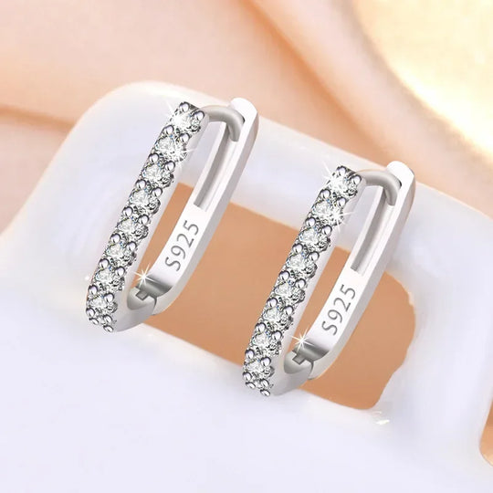 Sterling Silver Crystal Hoop Earrings | Amelia Bellrose Jewellery