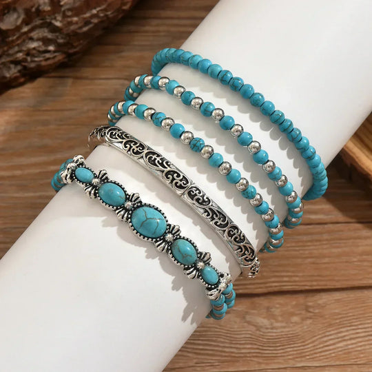 Turquoise Layered Bracelet Set | Amelia Bellrose Jewellery