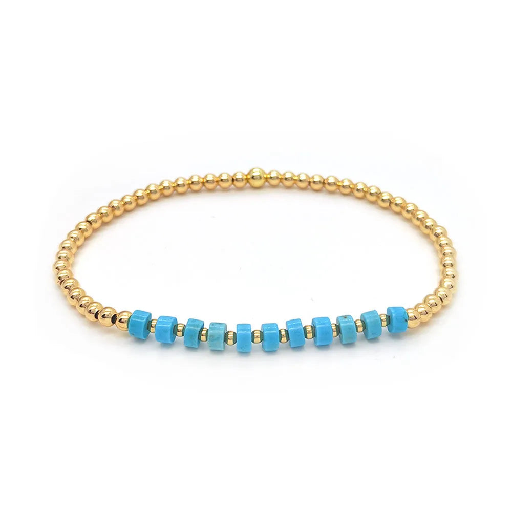 Turquoise Beaded Stretch Bracelet | Amelia Bellrose Jewellery