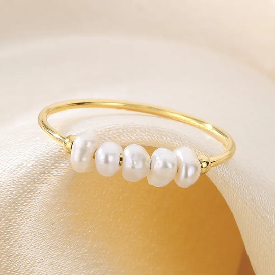 Pearl Bar Ring Gold | Amelia Bellrose Jewellery