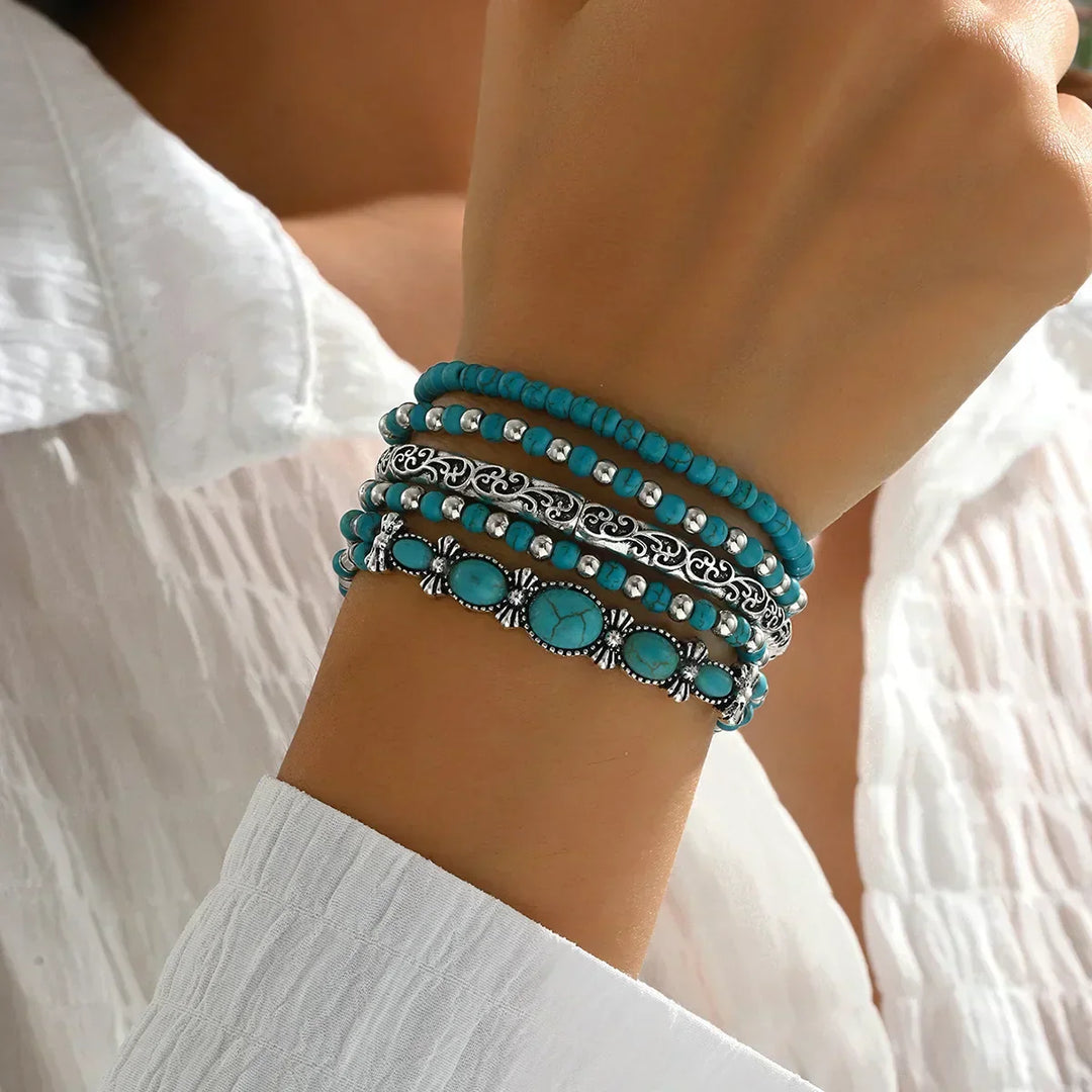 Turquoise Layered Bracelet Set | Amelia Bellrose Jewellery