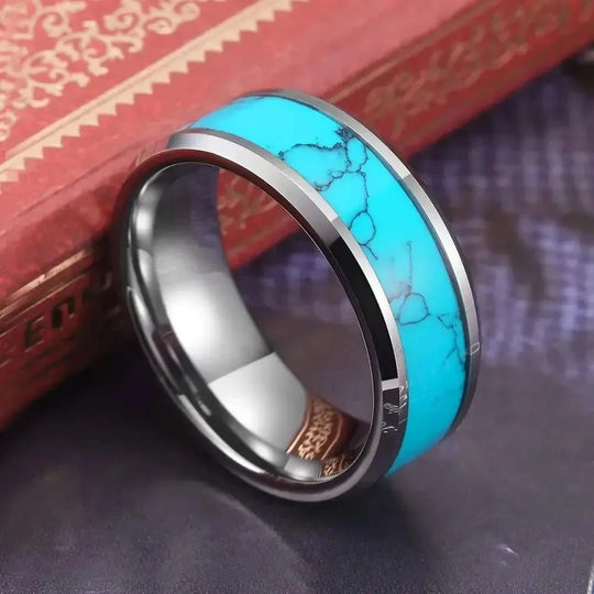 Turquoise Inlay Band Ring | Amelia Bellrose Jewellery