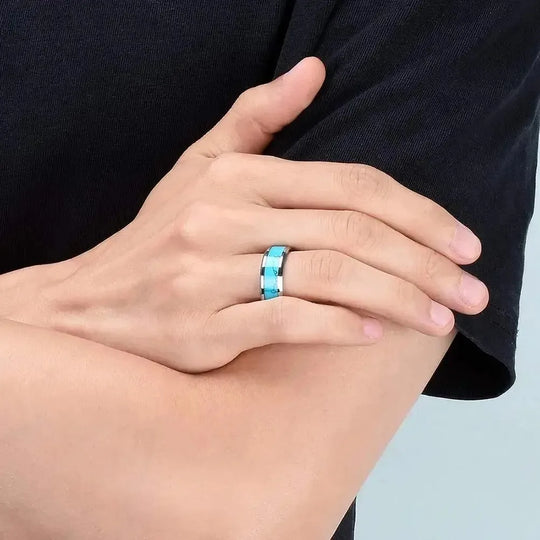 Turquoise Inlay Band Ring | Amelia Bellrose Jewellery