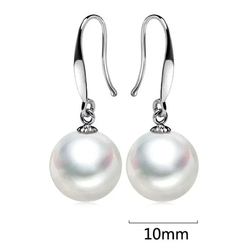 Pearl Drop Hook Earrings Silver | Amelia Bellrose Jewellery