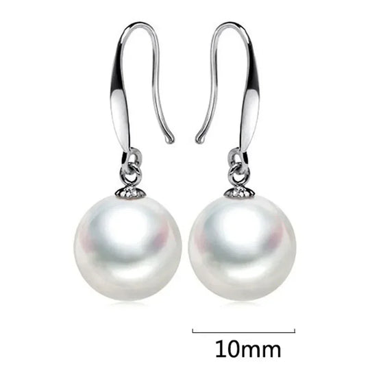 Pearl Drop Hook Earrings Silver | Amelia Bellrose Jewellery