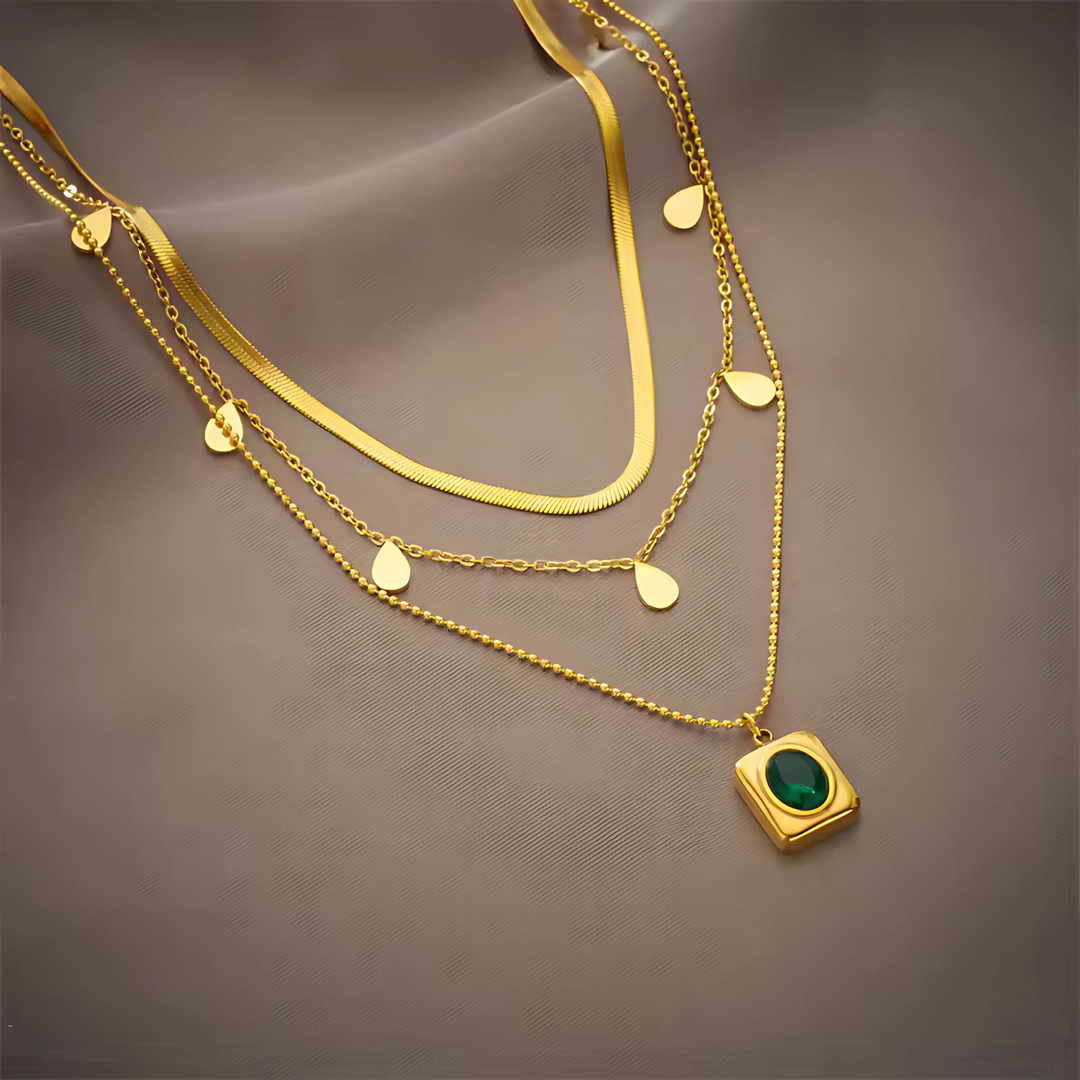 Layered Gold Chain Necklace Pendant | Amelia Bellrose Jewellery