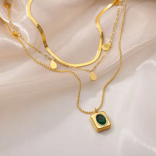 Layered Gold Chain Necklace Pendant | Amelia Bellrose Jewellery