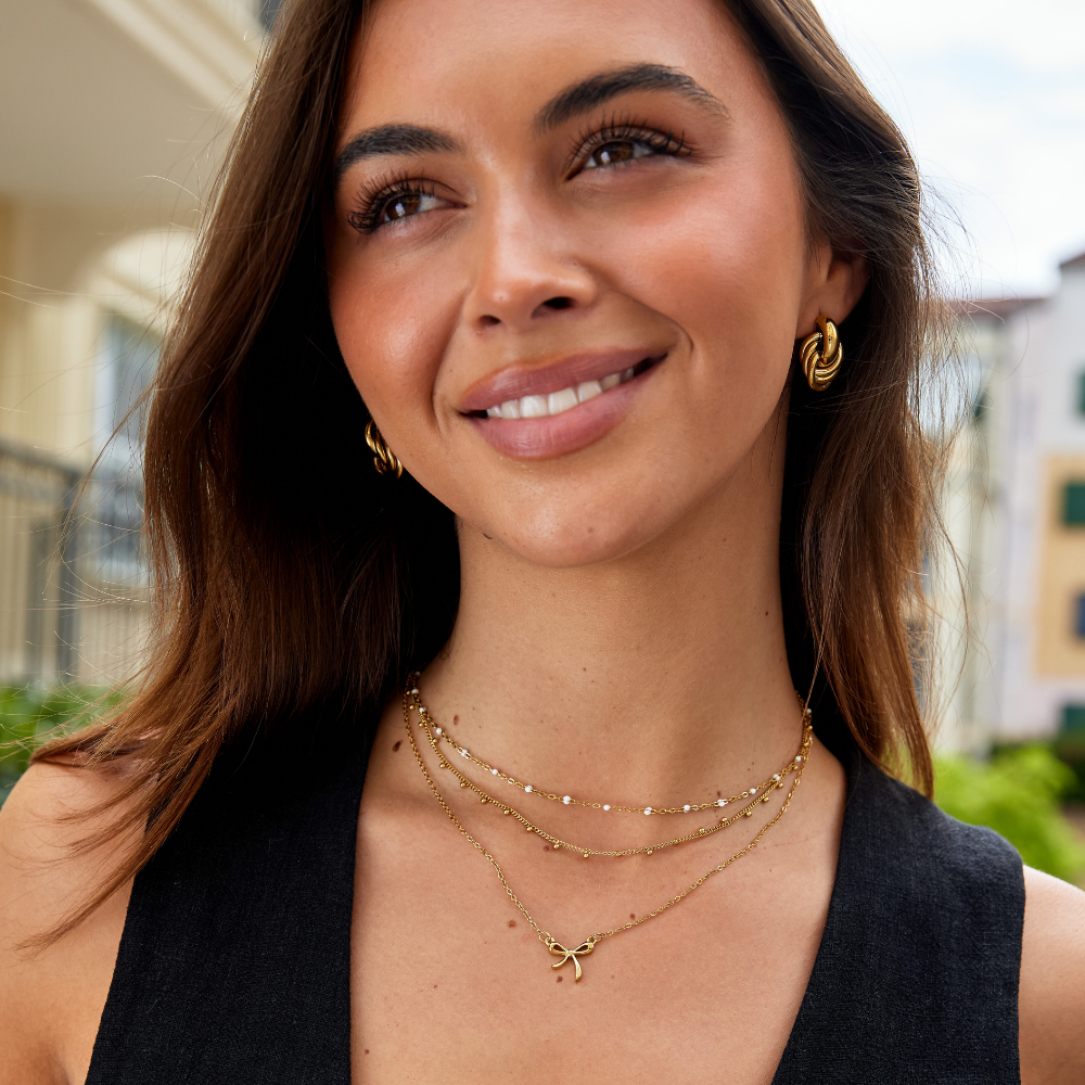 Pearl Chain Gold Necklace | Amelia Bellrose Jewellery