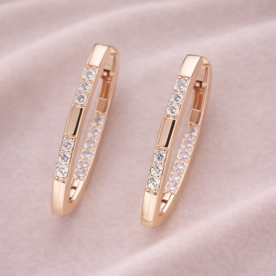 Crystal Bar Hoop Earrings | Amelia Bellrose Jewellery