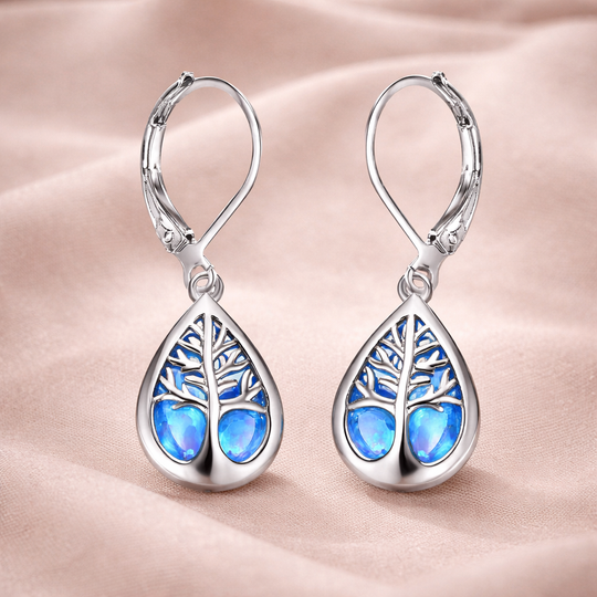 Blue Opal Tree Drop Earrings | Amelia Bellrose Jewellery