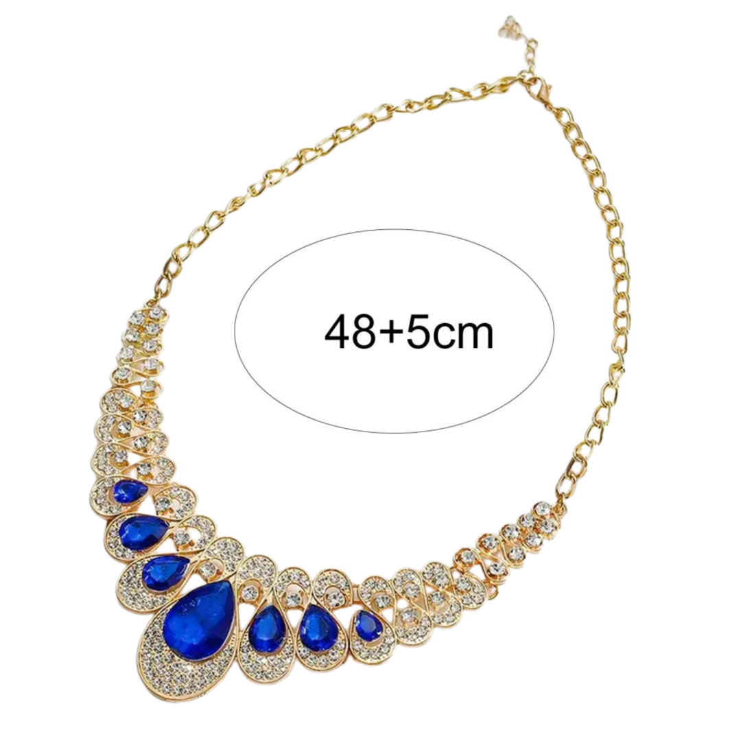 Blue Crystal Statement Jewellery Set | Amelia Bellrose Jewellery