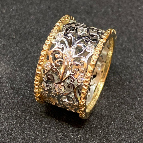 Crystal Filigree Statement Band Ring | Amelia Bellrose Jewellery