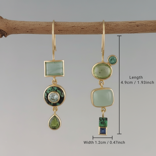 Green Multi-Stone Drop Earrings | Amelia Bellrose Jewellery