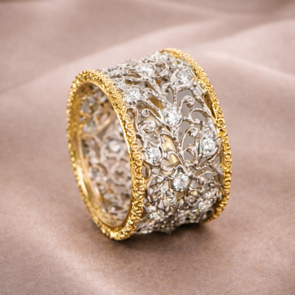 Crystal Filigree Statement Band Ring | Amelia Bellrose Jewellery