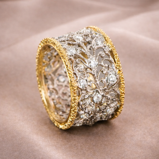 Crystal Filigree Statement Band Ring | Amelia Bellrose Jewellery