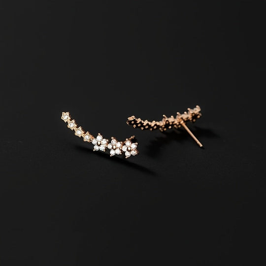 Floral Crystal Ear Climber Earrings | Amelia Bellrose Jewellery