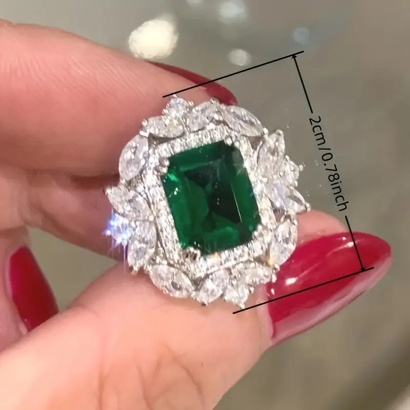 Emerald-Cut Floral Halo Stud Earrings | Amelia Bellrose Jewellery