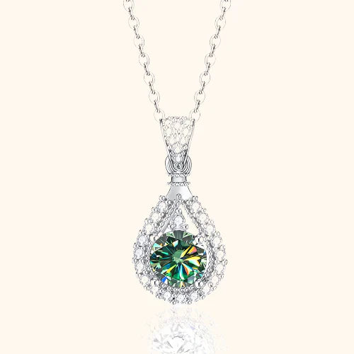 Crystal Halo Drop Pendant Necklace | Amelia Bellrose Jewellery