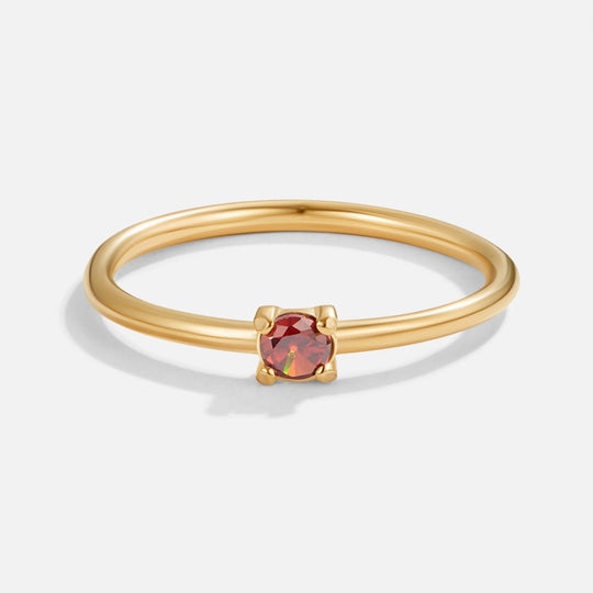 Minimal Birthstone Crystal Gold Ring | Amelia Bellrose Jewellery
