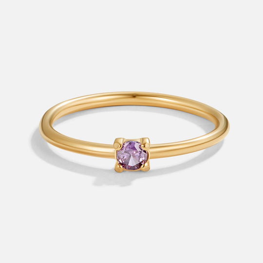 Minimal Birthstone Crystal Gold Ring | Amelia Bellrose Jewellery